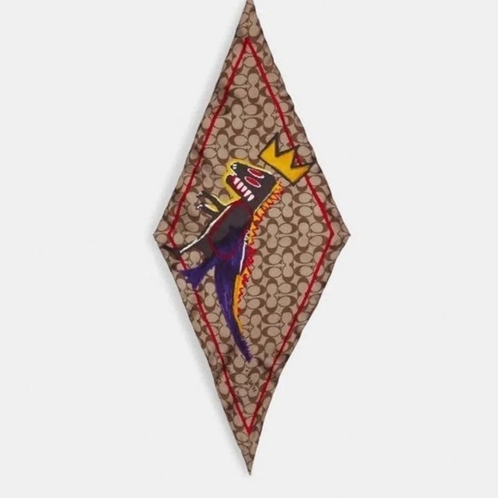 Coach Jean Michael Basquiat silk diamond scarf